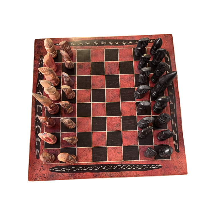 Savanna Spirit Hand-Carved African Chess Set