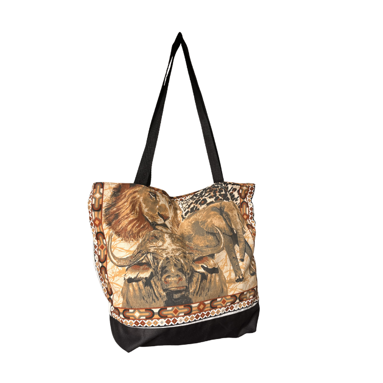 African Safari Big Five Canvas Tote Bag