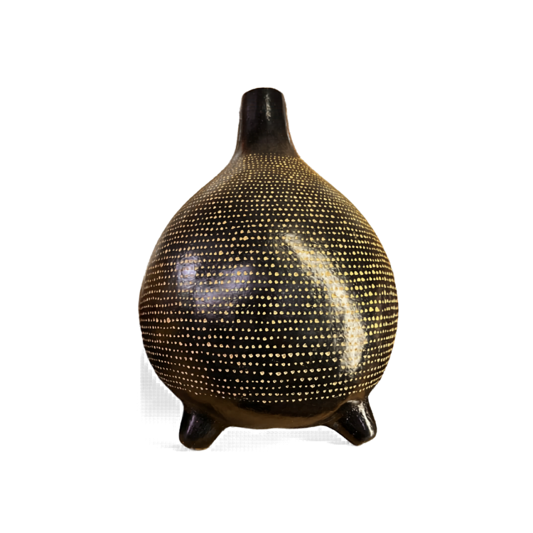 Nguni Cosmos Vessel — Handcrafted African Blackware Pot