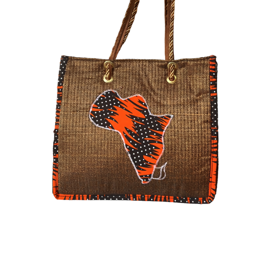 Ubuntu Tote — African Map Ankara Woven Bag