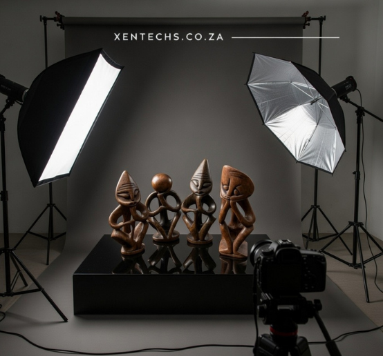 Ubuntu Reflection Quartet – Hand-Carved Wooden Thinker Sculptures (Set of 4)