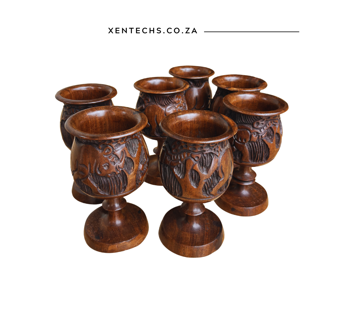 Savannah Legacy – Hand-Carved Wooden Goblet Collection (Set of Six)