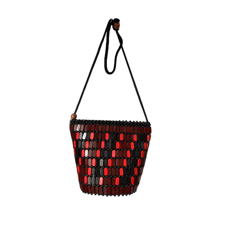 Zulu Flame Beaded Bucket Bag